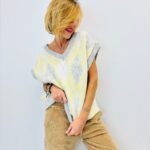 Pull Sans Manches à motif argyle, esprit rétro chic