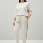 Pantalon Jogging Grande Taille Chic & Confort – Détails Satinés Élégants