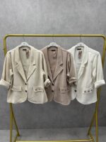 Veste maille souple esprit blazer étoile scintillante – Grande taille – Image 7