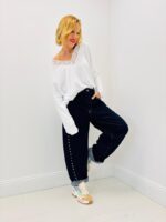 🌸 T-Shirt Oversize à Détails Dentelle en Coton Majoritaire – Image 4