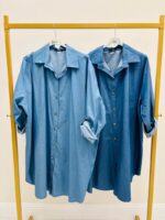 💙 Robe Chemise Oversize en Denim Léger en Coton Majoritaire – Image 6