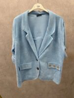 Veste maille souple esprit blazer étoile scintillante – Grande taille – Image 5