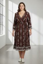 Robe longue imprimée bohème grande taille – Image 3