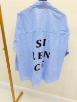 Chemise Oversize Rayée “SILENCE” - Esprit Urbain Chic et Attitude affirmée – Image 6