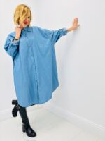 💙 Robe Chemise Oversize en Denim Léger en Coton Majoritaire