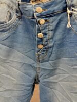 Jean Grande Taille Bleu Froissé à Boutonnage Apparent – Style & Confort Urbain – Image 5