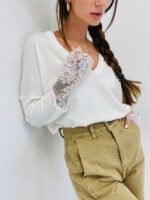 Pull Manches Dentelle