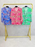 Blouse Fluide Imprimée Grande Taille – Motif Multicolore & Élégance Décontractée – Image 3