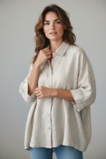 Chemise Rayée Aspect Gaufré Oversize – Image 4
