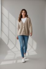Gilet En Maille Douce Oversize À Boutons Cœur Esprit Romantique – Image 3