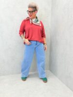 Top Grande Taille Fluide À Foulard Imprimé Intégré – Image 11