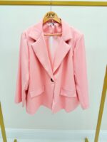 Veste blazer grande taille rose – Élégance structurée & féminité moderne – Image 5