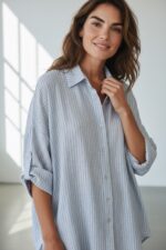 Chemise Rayée Aspect Gaufré Oversize – Image 5