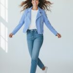 Veste Suédine Courte Esprit Biker