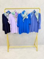 Top Grande Taille Fluide À Foulard Imprimé Intégré – Image 3