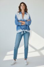 Chemise Oversize Délavée En Coton À Rayures Effet Nuagé – Image 3