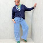 Top Grande Taille Fluide À Foulard Imprimé Intégré