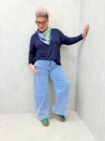 Top Grande Taille Fluide À Foulard Imprimé Intégré