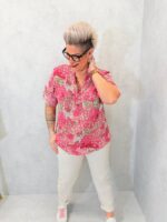 Blouse Fluide Imprimée Grande Taille – Motif Multicolore & Élégance Décontractée
