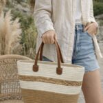Sac Cabas Tressé Bicolore Esprit Naturel & Estival