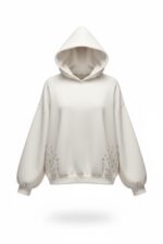 Sweat À Capuche En Coton À Détails Strass Esprit Chic Décontracté – Image 2