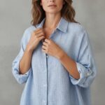 Chemise Rayée Aspect Gaufré