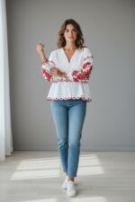 Chemise Brodée Cœur Esprit Bohème Chic