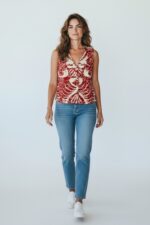 Gilet Motif SYMALA En Coton & Lin – ANGE – Image 5