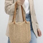 Sac Cabas Crochet À Anses Effet Cuir Esprit Bohème Chic