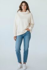 Sweat À Capuche En Coton À Détails Strass Esprit Chic Décontracté