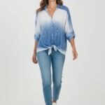 Chemise Délavée En Coton À Rayures Effet Nuagé