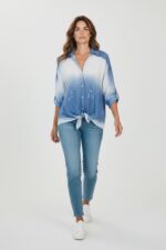 Chemise Oversize Délavée En Coton À Rayures Effet Nuagé