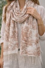 Écharpe Fluide En Viscose À Motif Arbre Naturel