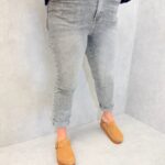 Jean slim gris délavé stretch – Grande Taille – Coupe flatteuse et confort essentiel