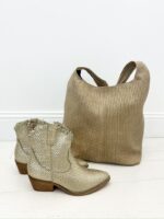 Bottines Dorées à Esprit Western Chic