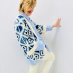 Gilet Crochet Bohème à Motifs Géométriques