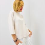 Pull À Manches 3/4 En Maille Douce