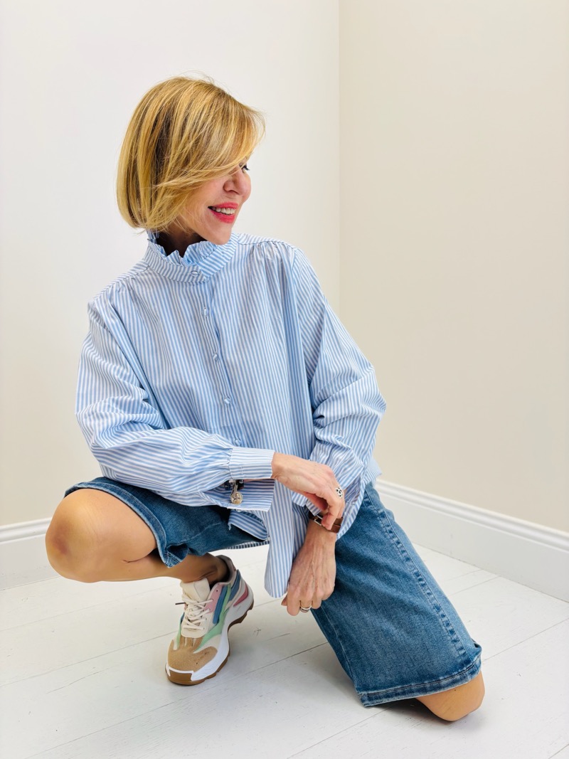 IMG_2533 Chemise Rayée À Col Victorien En Coton – Image 1