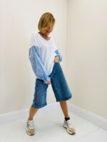 Pull Col V En Maille Douce À Manches Contrastées – Image 3