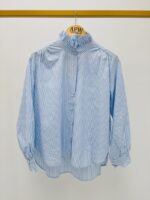 Chemise Rayée À Col Victorien En Coton – Image 2