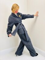 Veste Ceinturée À Col Structuré