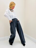 Pantalon Tailleur Large À Plis – Image 3