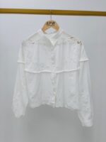 Chemise Brodée En Coton À Col Montant – Image 2