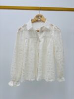 Chemise Texturée En Voile Brodé À Col Classique – Image 2