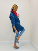 Tunique En Denim À Coupe Droite Et Manches Courtes – Image 3