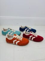 Baskets Plates Rétro à Lignes Contrastées – Image 2