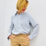 Chemise Rayée en Coton à fin Motif Brodé – élégance douce et esprit casual chic