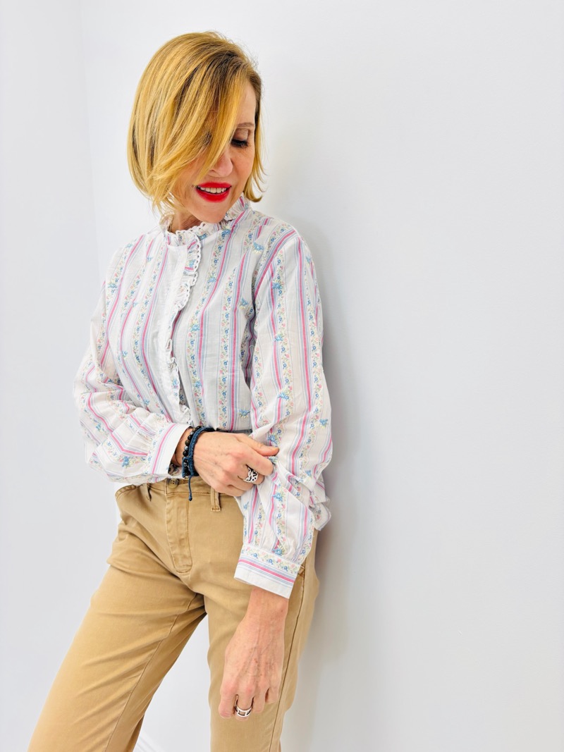 IMG_3277 Chemise Rayée en Coton à Volants – esprit romantique et élégance naturelle – Image 1