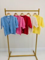 Gilet Manches Courtes en Maille – douceur colorée et esprit rétro chic – Image 3