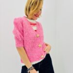 Gilet Manches Courtes en Maille – douceur colorée et esprit rétro chic